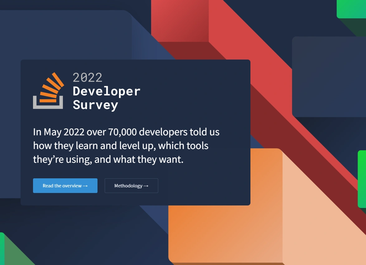 รูปตัวอย่างหน้าเว็บ Stack Overflow Survey ประจำปี 2022