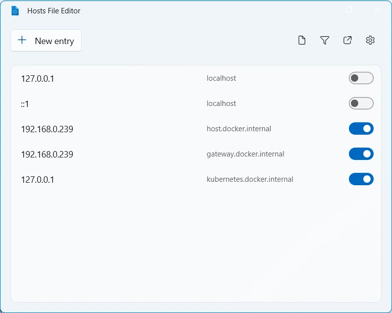 รูปตัวอย่างการแก้ไข hosts ด้วยการใช้ Hosts File Editor แทน