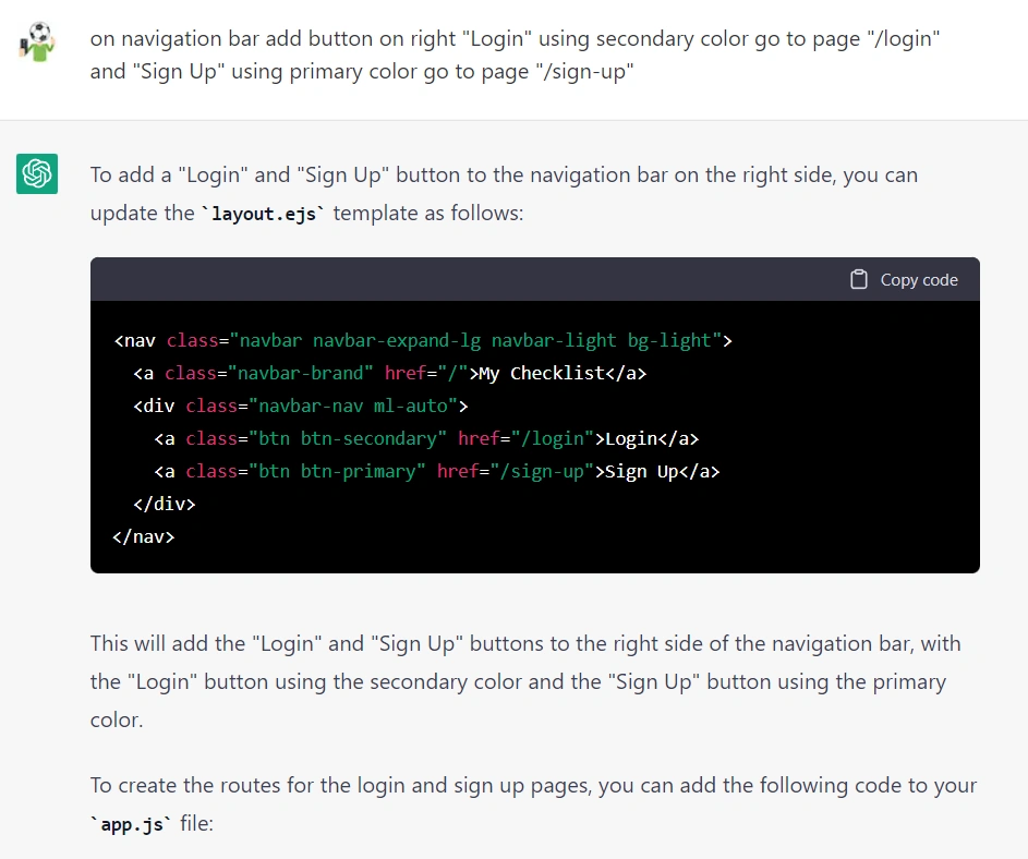 ตัวอย่างการสั่งและโค้ดที่ได้ออกมาสำหรับแก้ HTML