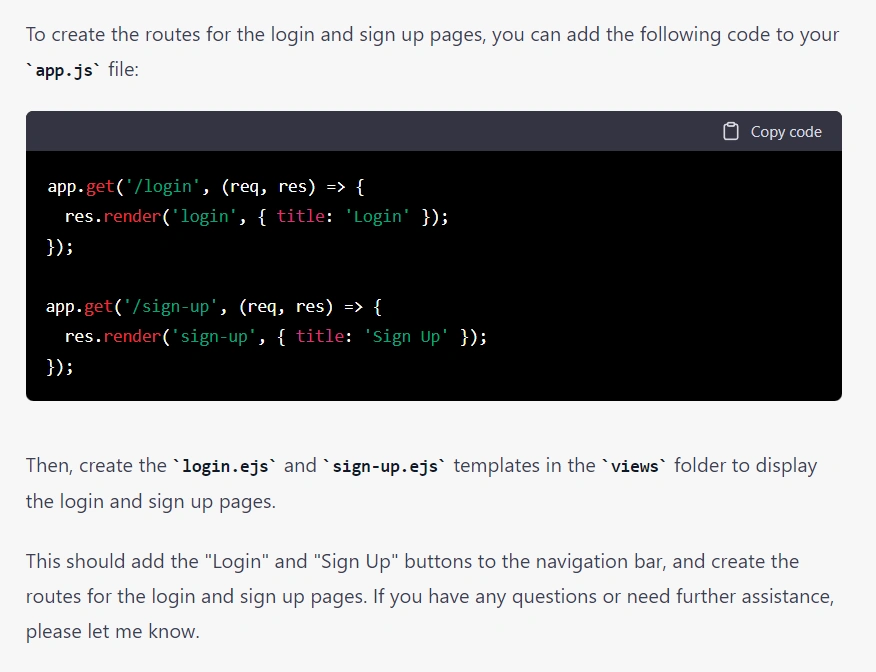 จากนั้นมีการให้เพิ่มหน้า <code>/login</code> และ <code>/sign-up</code> รอไว้เลย